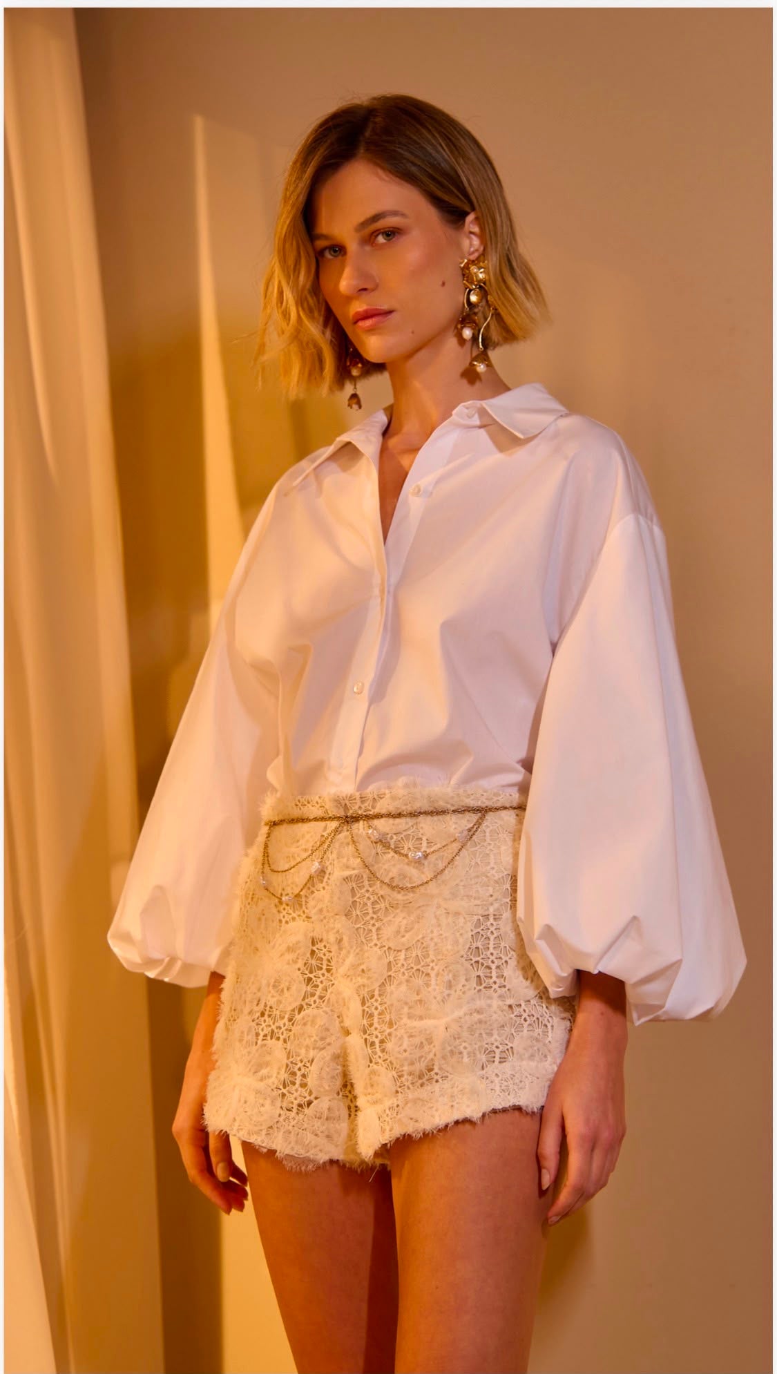 Bfly - Poplin Shirt with Puff Sleeves