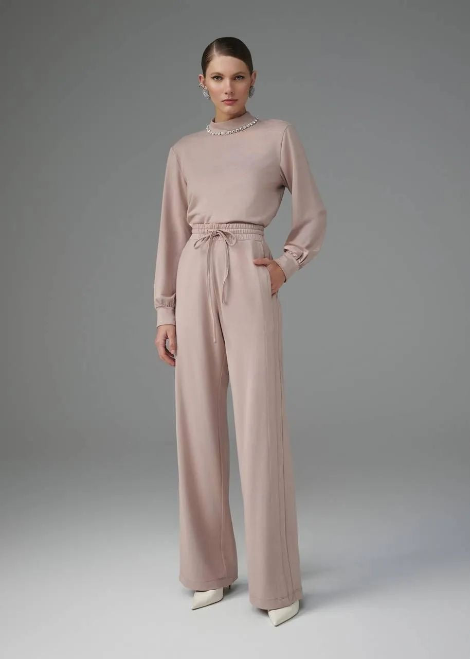 Lore - Embroidered Shirt/Fleece Pants Set