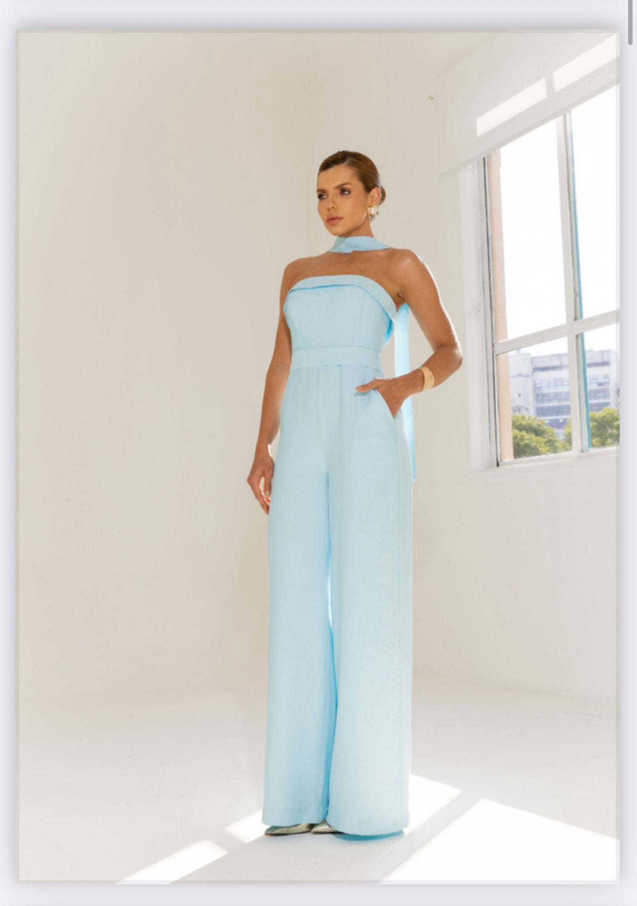 Closet Deluxe - Tailored Jumpsuit with Scarf