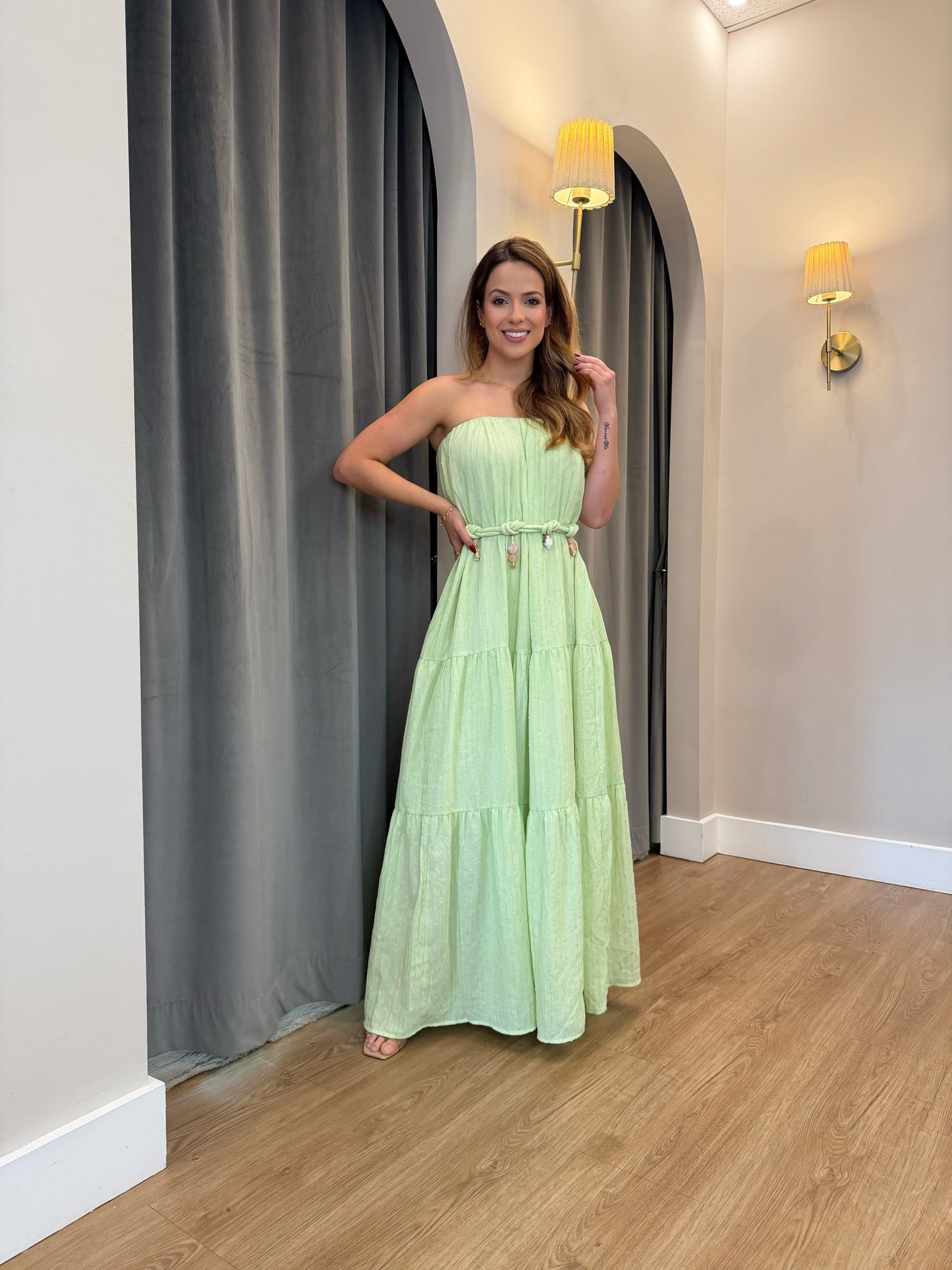 La Chocole - Long Strapless Voile Dress
