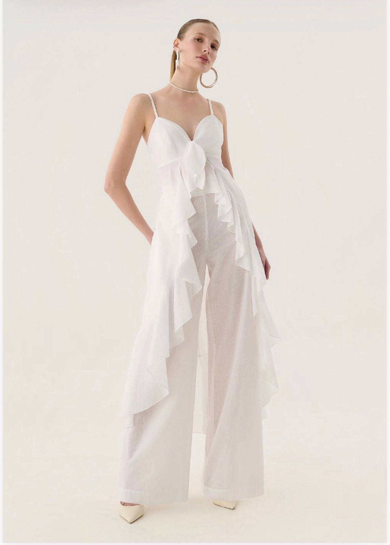 Lore - Cotton Texture Wide Leg Tunica Set