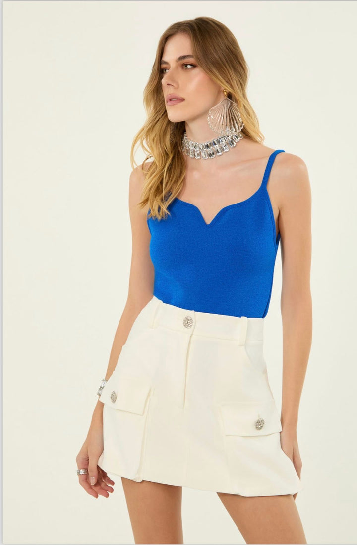 Blusa de Tricô com Gola em Onda Lore