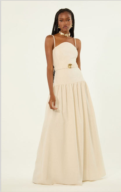 Lore - Greco Linen Belt Long Dress