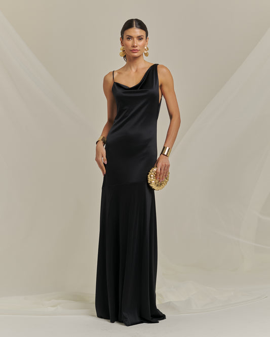 Bfly -Long dress with Rolled Hem Detail