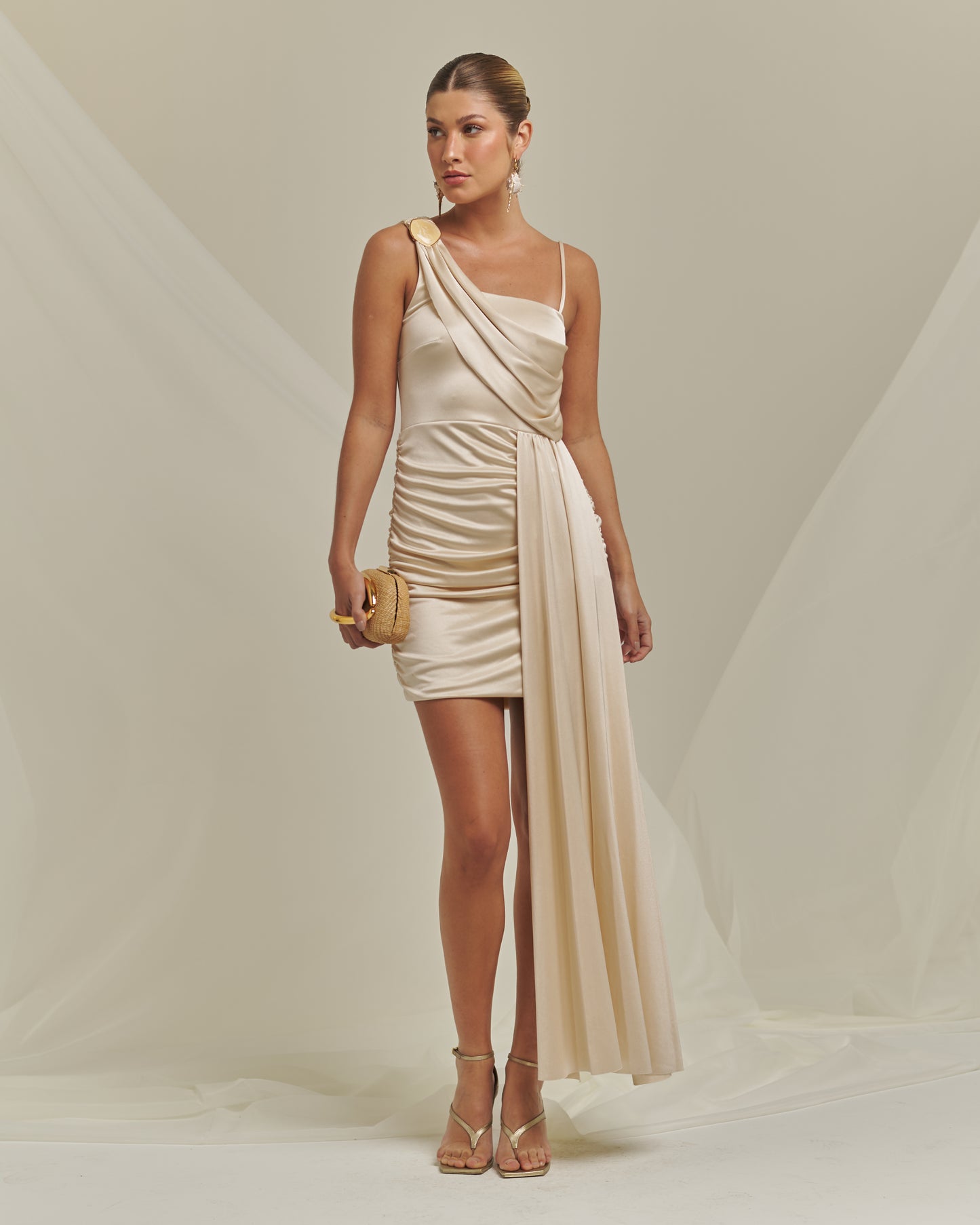 Bfly - Short Dress with Gathered Detail