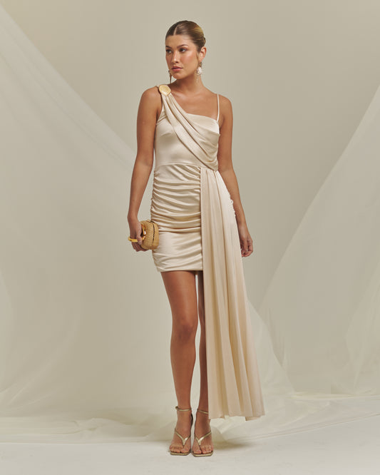 Bfly - Short Dress with Gathered Detail