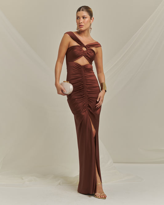 Bfly - Long Dress with Cutout Waist