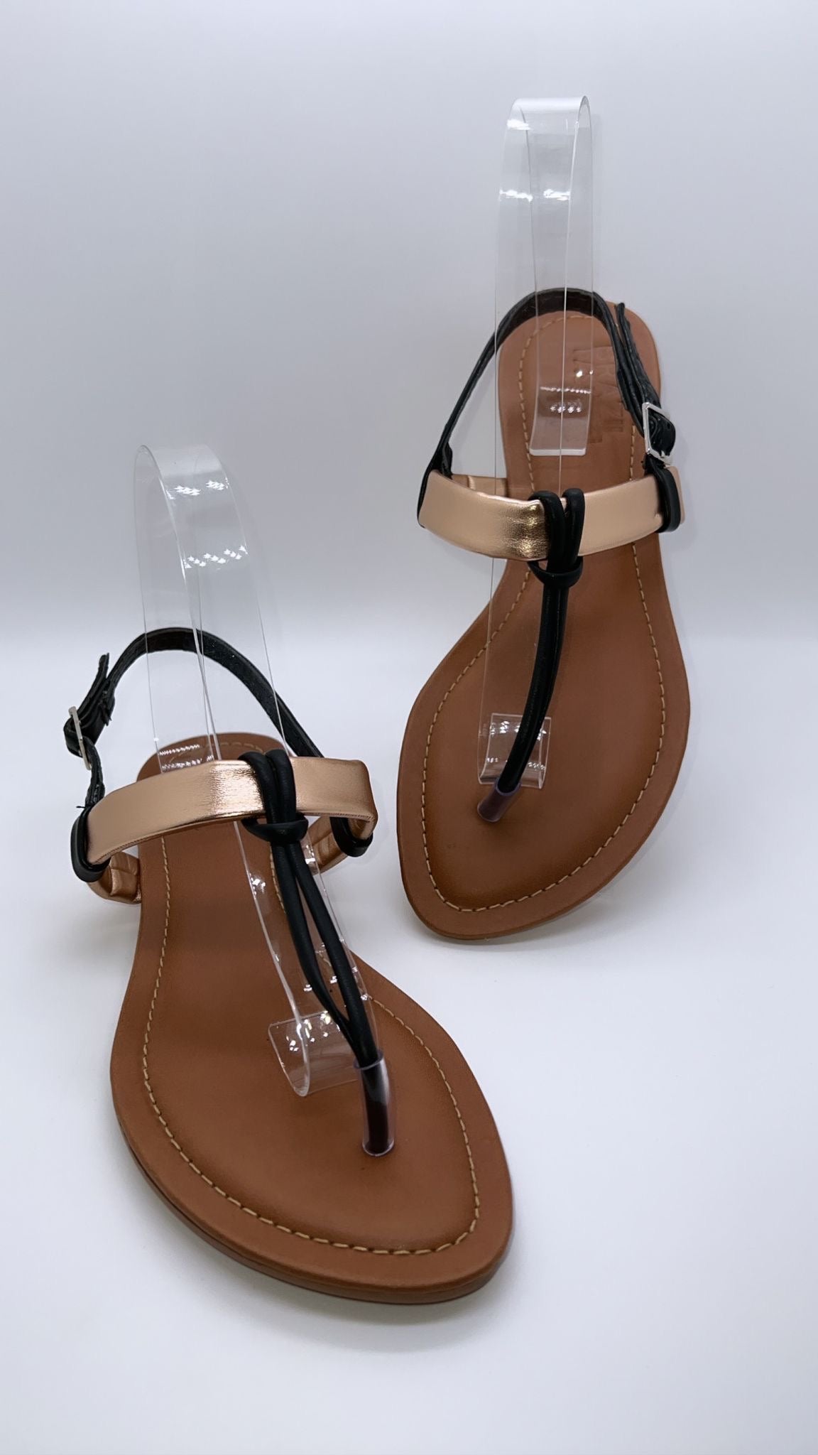 Bfb - Flat Sandals Black and Rose Gold