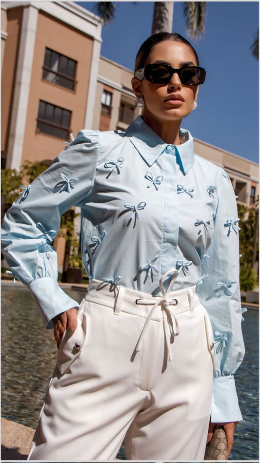 Luzia Fazzolli  - Tricoline Shirt With Laces