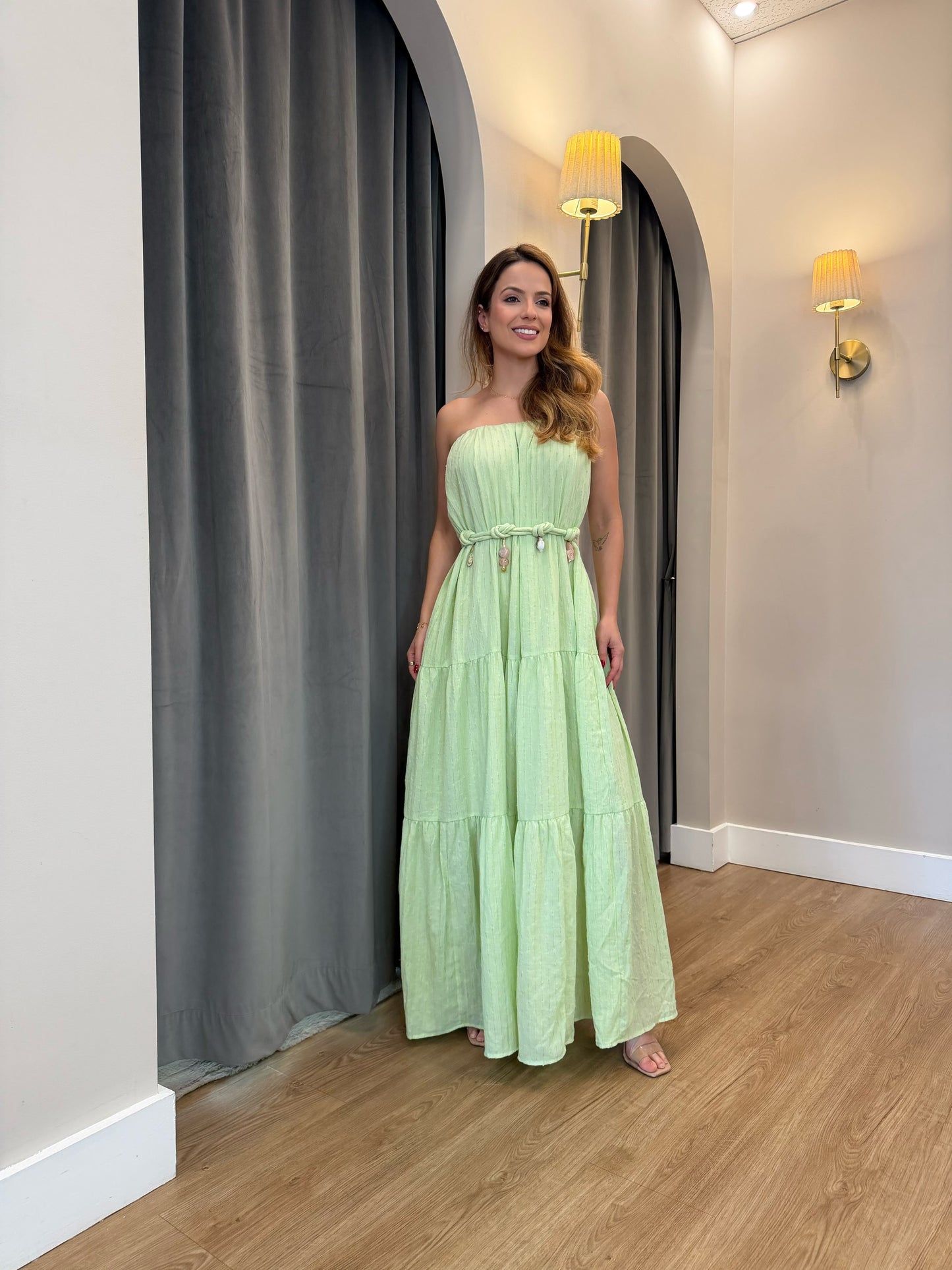 La Chocole - Long Strapless Voile Dress
