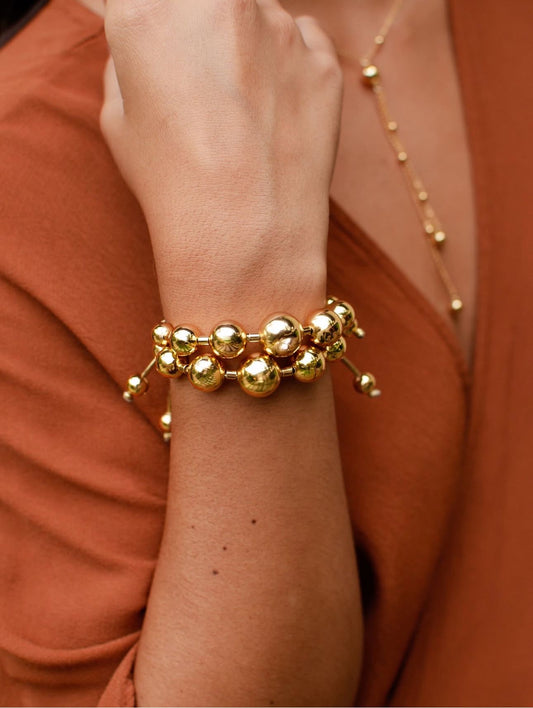 Nuria -  Gold Bracelet/ Ball details