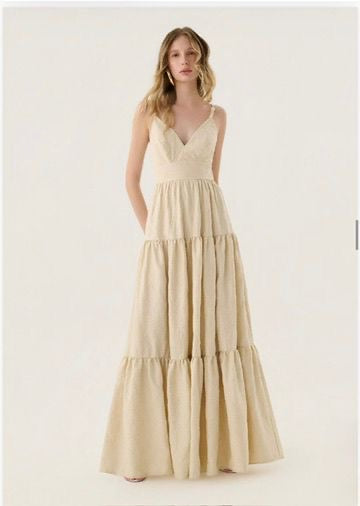 Lore - Long Layered Dress with Trim