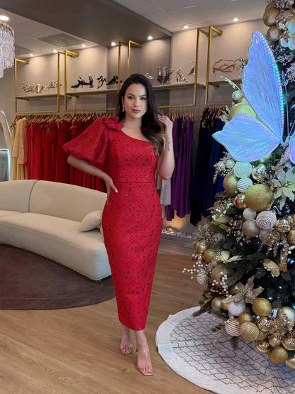 Closet Deluxe - One Shoulder Lace Dress