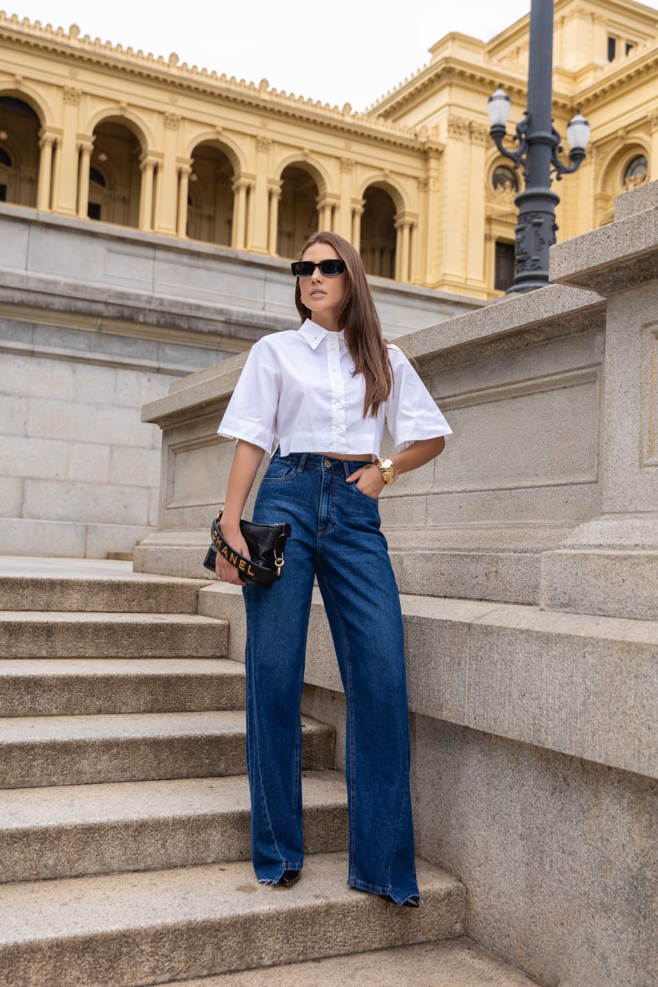 Bebela  - Embroidered Cropped Shirt