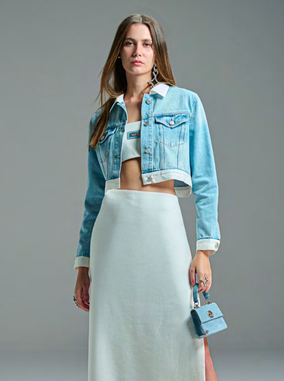 Caos - Jeans Jacket with Tailored Hem