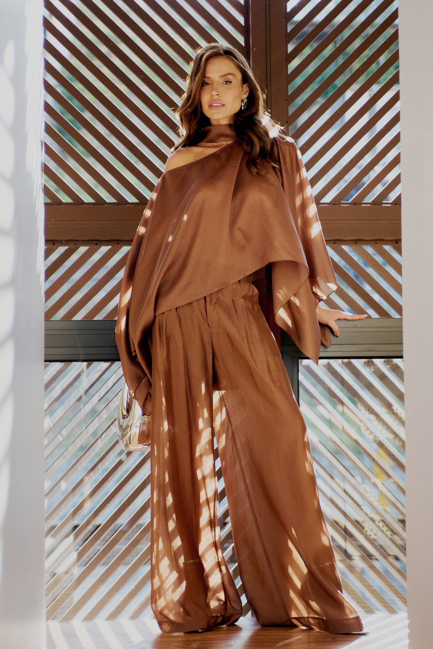 Bfly - Loose Square Blouse W/ Pants Set