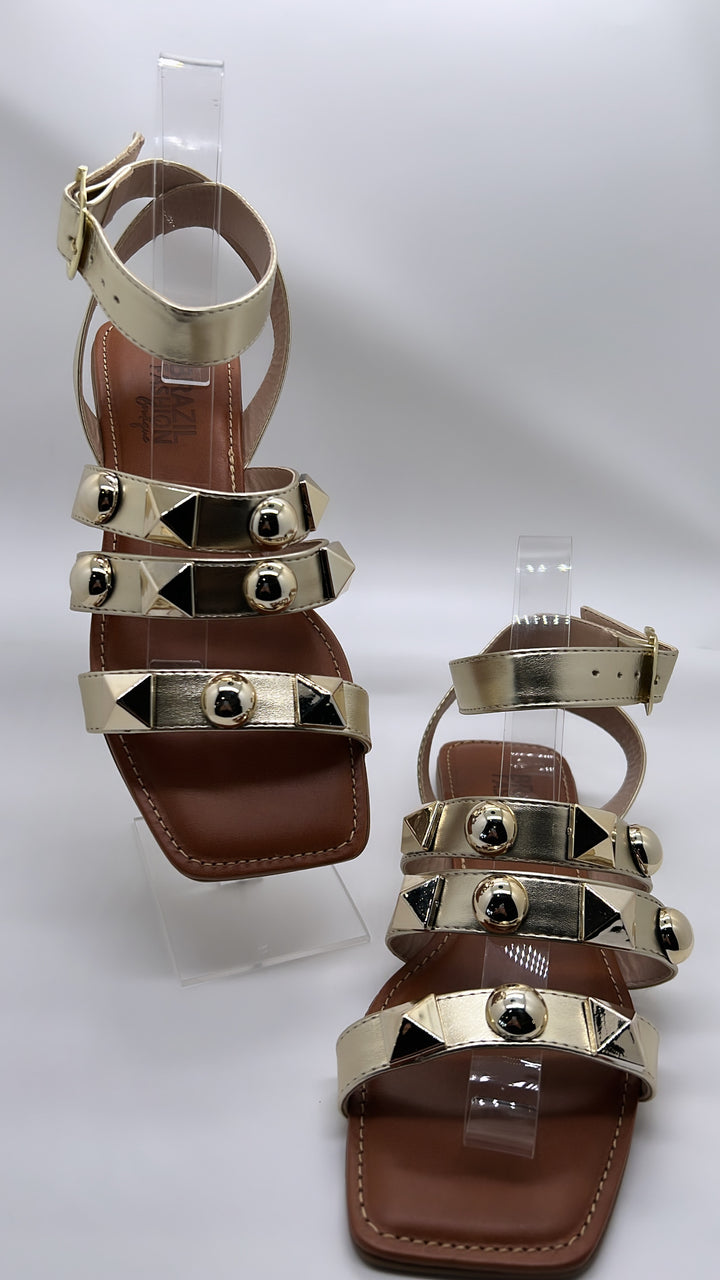 Bfb Shoes - Golden Flat with Rivet