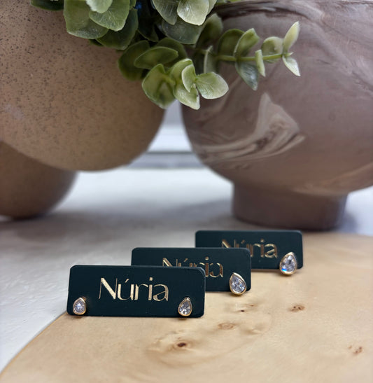 Nuria - Medium Drop Gold Stud