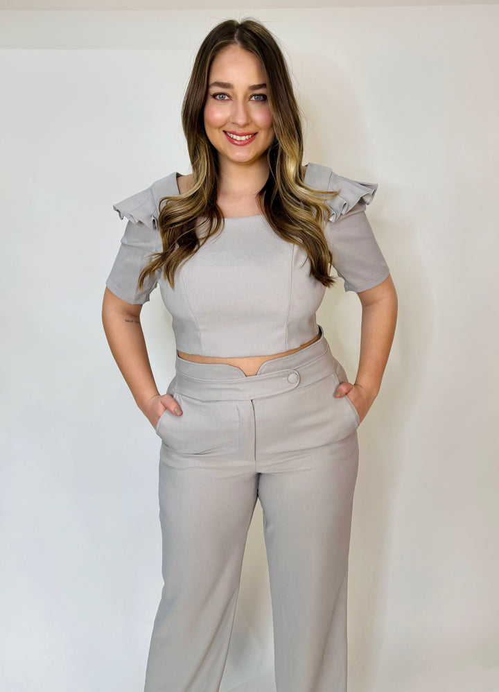 Sublini - Set Pants Ruffled Top