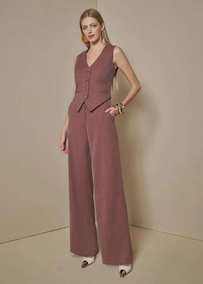 Lore - Wide Pants/Vest Set Double Stripe