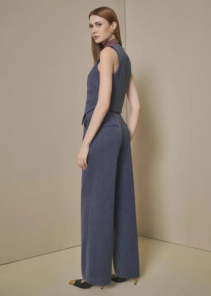 Lore - Wide Pants/Vest Set Double Stripe