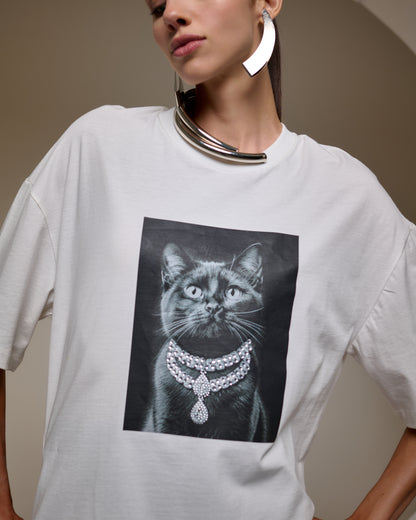Bfly - Oversized Fancy Cat T-Shirt