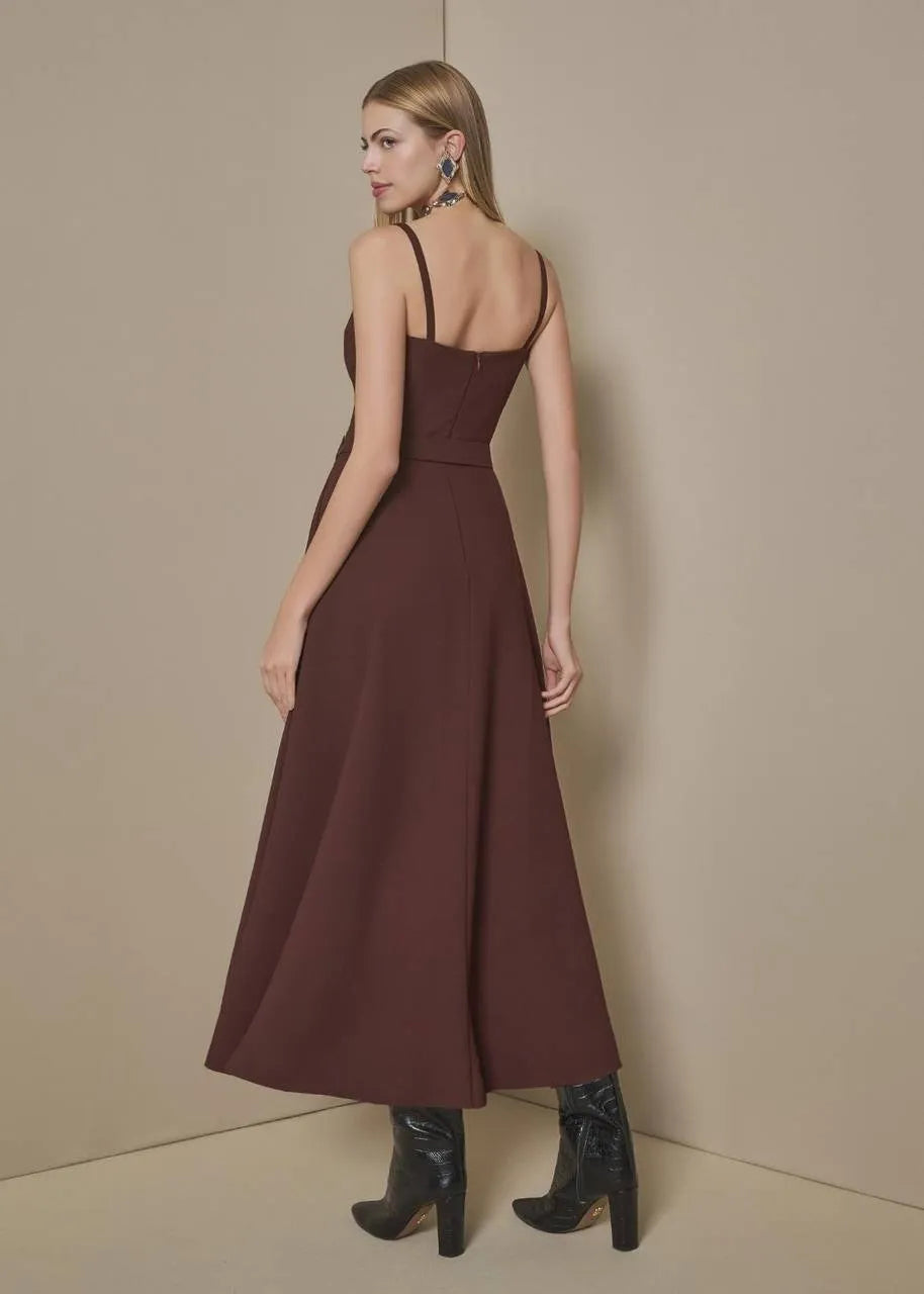 Lore - Tailored Infinity Midi Dress with Belt