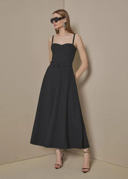 Lore - Tailored Infinity Midi Dress with Belt