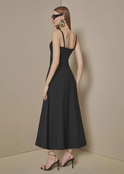Lore - Tailored Infinity Midi Dress with Belt