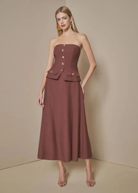 Lore - Tailored Dress with Buttons/ Links