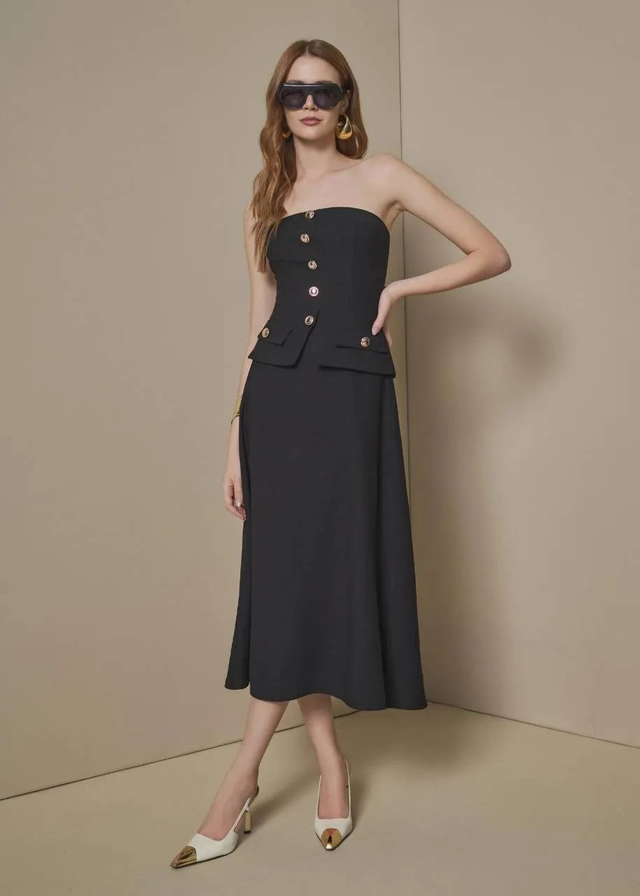 Lore - Tailored Dress with Buttons/ Links