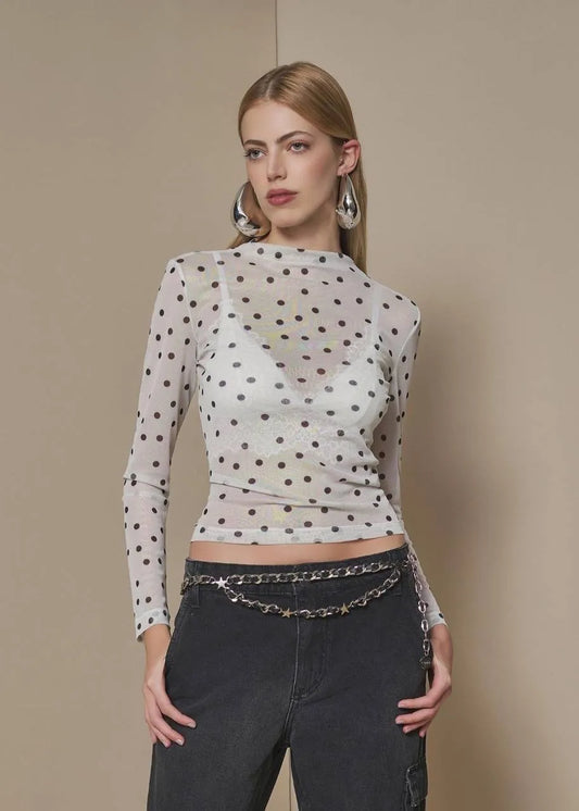 Lore - Pocka-Dot Tulle Blouse