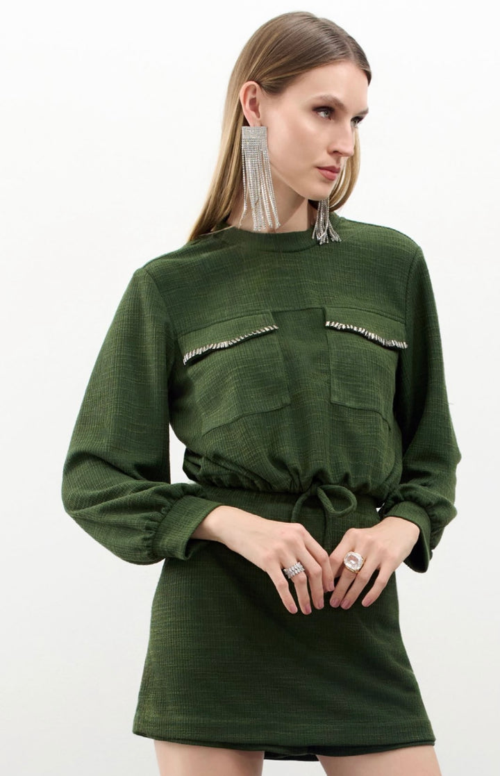Lore -  Long Sleeve Blouse and Shorts Skirt Set