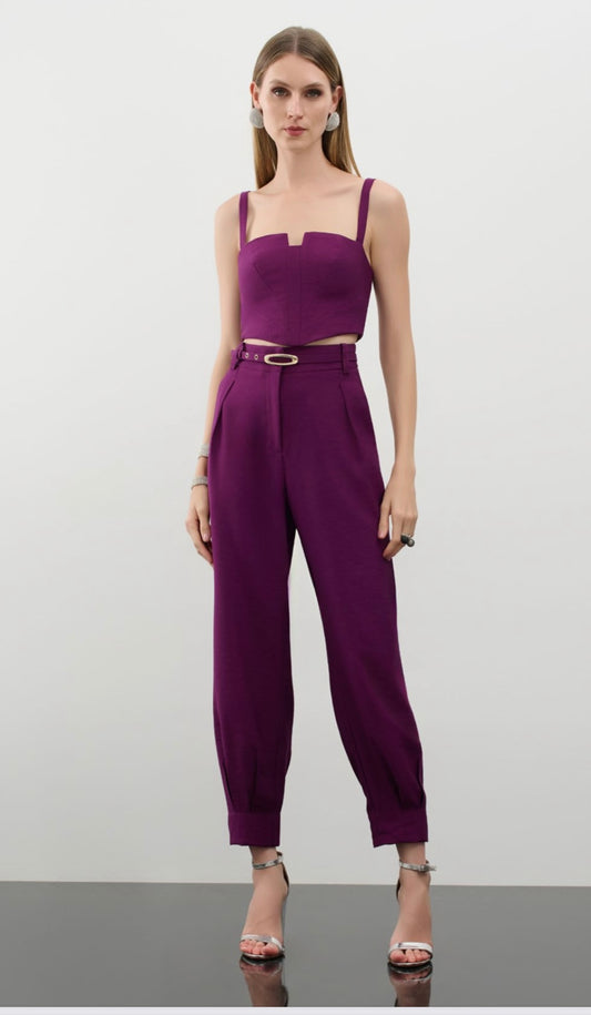 Lore -  Crop Top and Carrot Pants Set