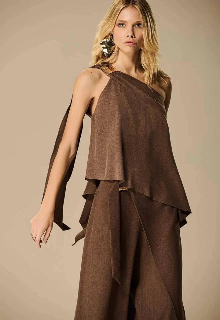 Caos - Asymmetrical Kneaded Blouse
