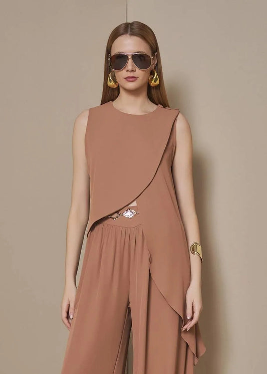 Lore - Asymmetrical Crepe Flow Blouse