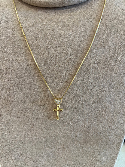 Nuria - Heart with Cross Necklace