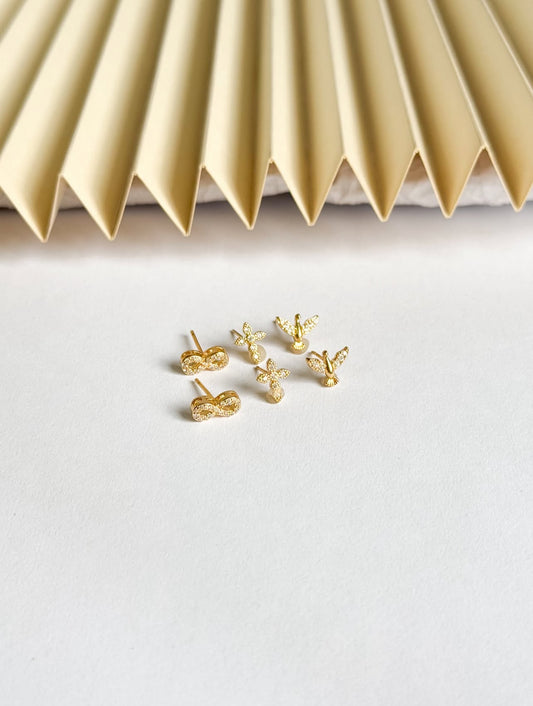 Nuria-3  Gold Earrings Set