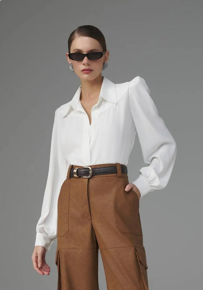 Lore - Long Sleeve Soft Crepe Blouse