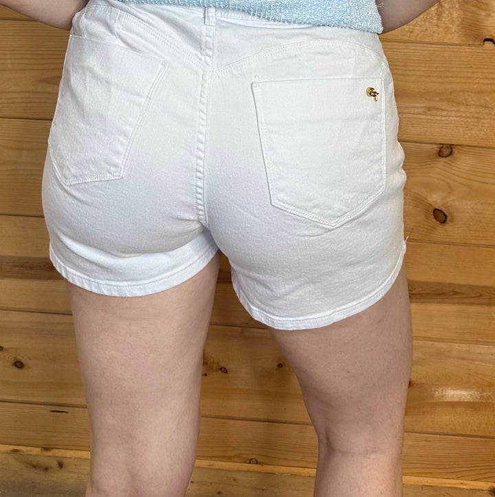 Contra Partida - Shorts Jeans White w/ Blue Belt