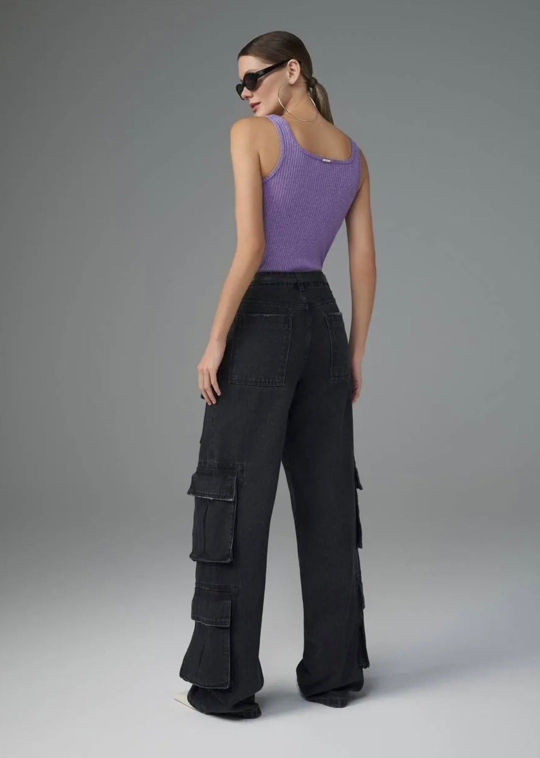 Lore - Calça Jeans Reta Cargo