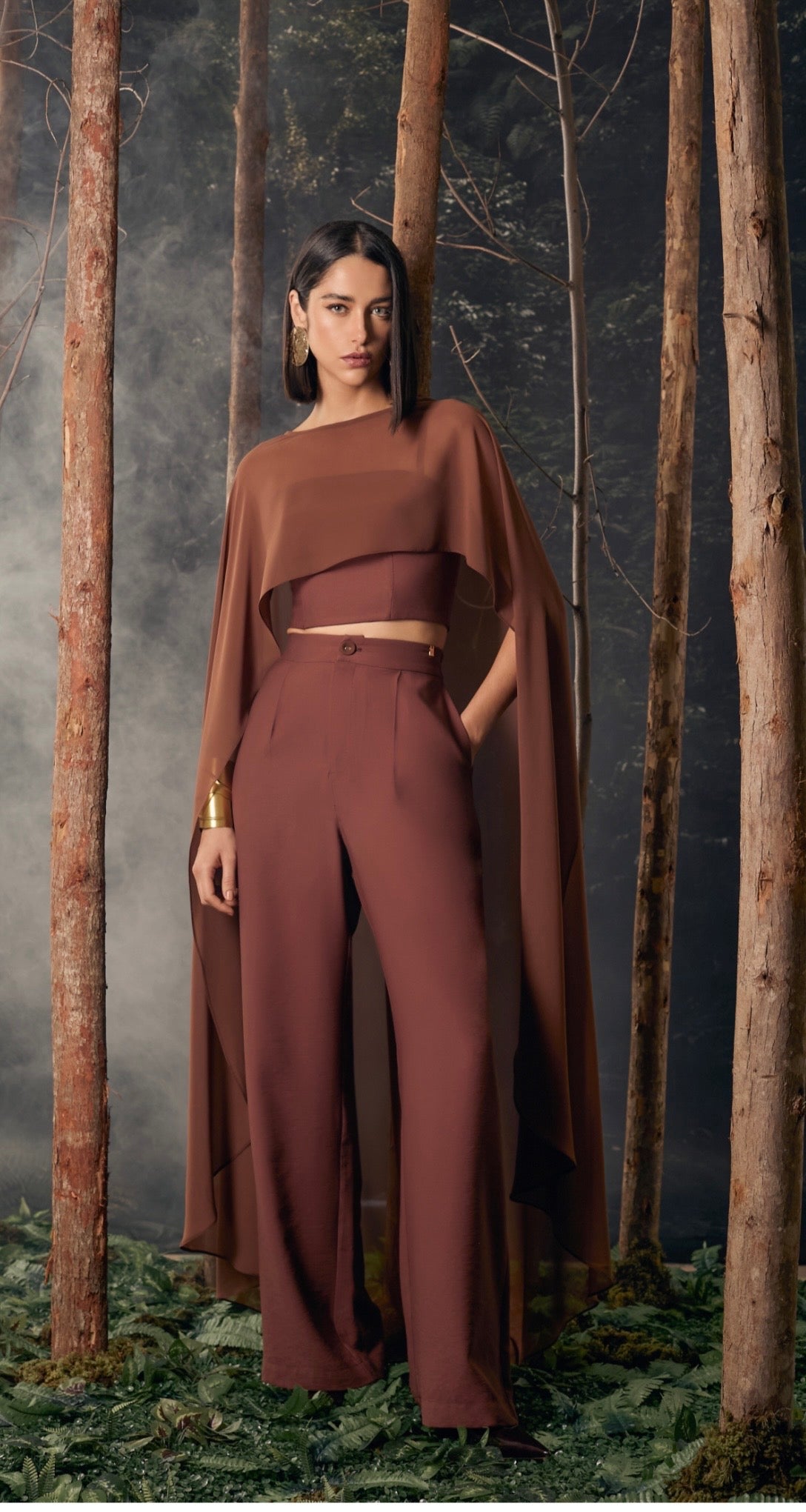 Isa Paes - Tailored Set Cape Blouse