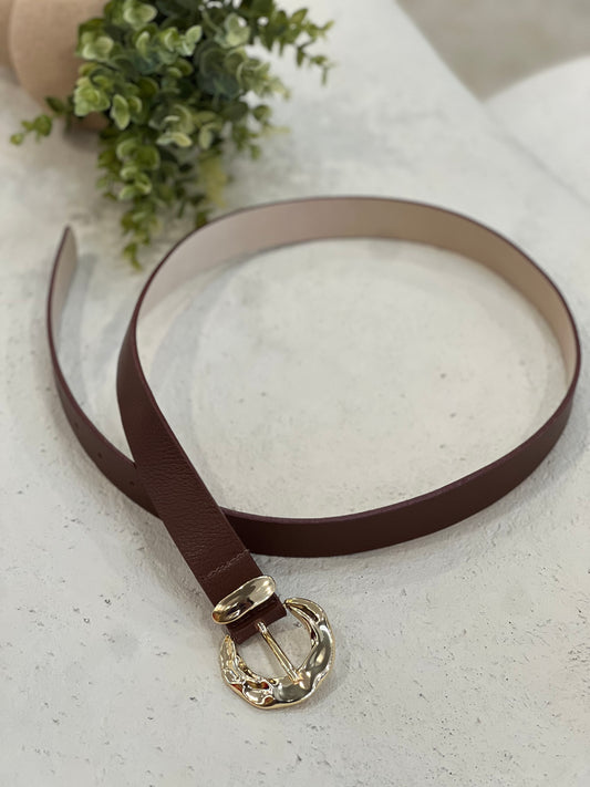 Bfb - Brown Belt with Gold Buckle