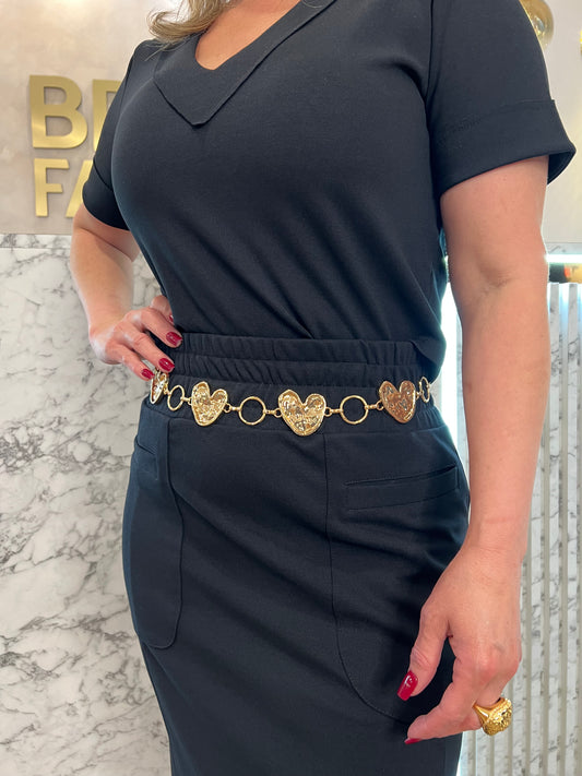 Bfb - Golden Belt with Heart Detail