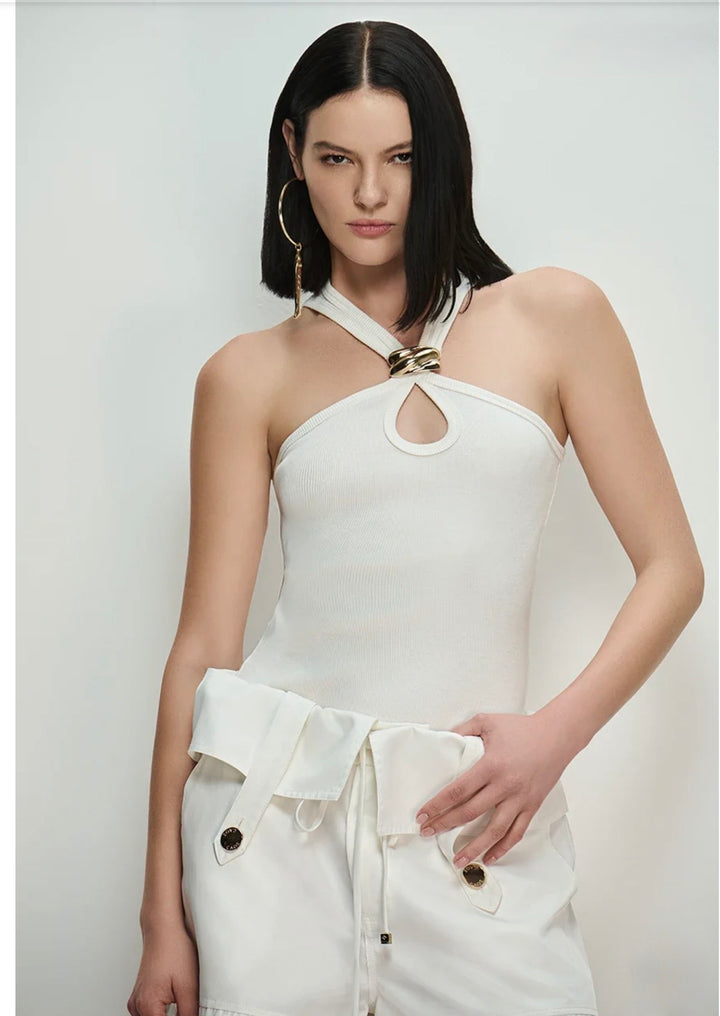 Caos - Teardrop Cutout Tank Top