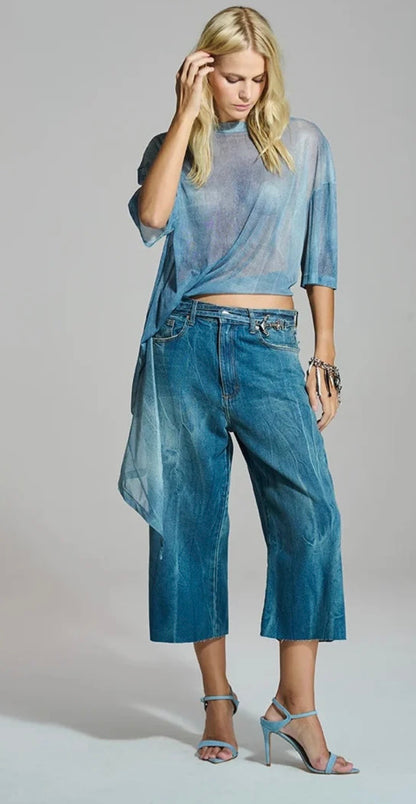 Caos - Asymmetrical Tulle Top