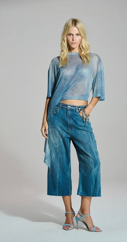 Caos - Asymmetrical Tulle Top