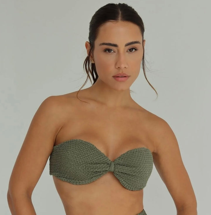 Doux - Pistachio Green Textured Bikini