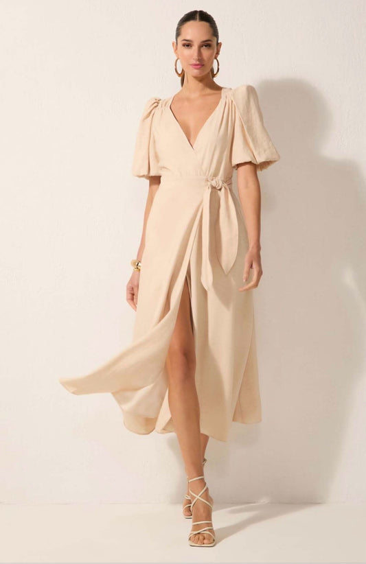 Linen Panama Double-Breasted Midi Dress