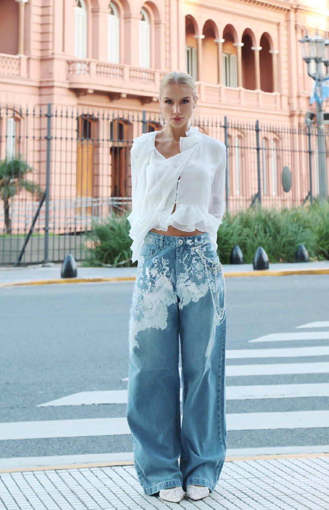 Bfly - Blouse with Ruffles/ Bow Detail